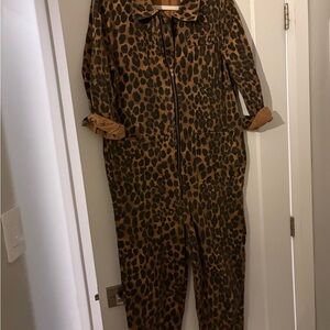 Red Sky Leopard Print Boiler Suit